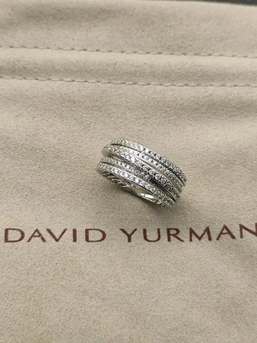 David Yurman full diamond cross ring